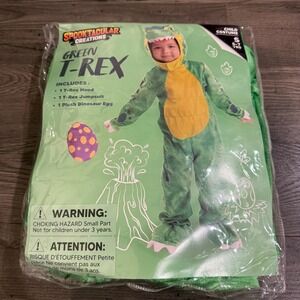 Spooktacular Creations Green T-Rex Dinosaur Costume Child Small 5-7 Year 3pc Set